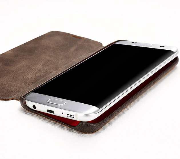 เคสฝาพับหนังฟอก S7 Edge เคส S7 Edge ฝาพับตั้งได้